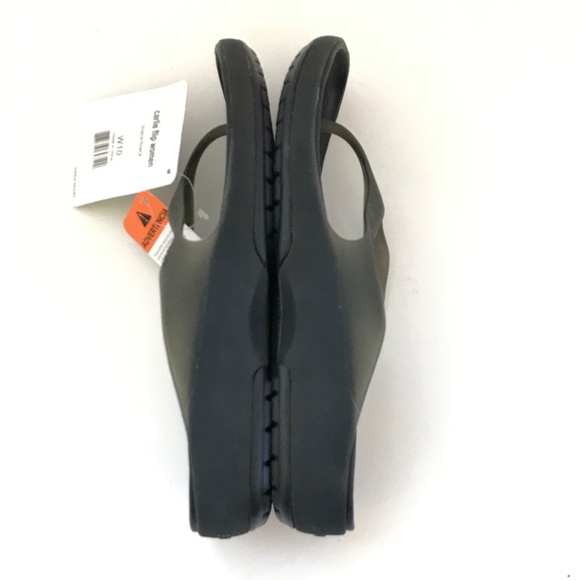 CROCS Flip Flop Sandals Black Carlie Flip NWT Women’s Size 10 - Picture 11 of 16